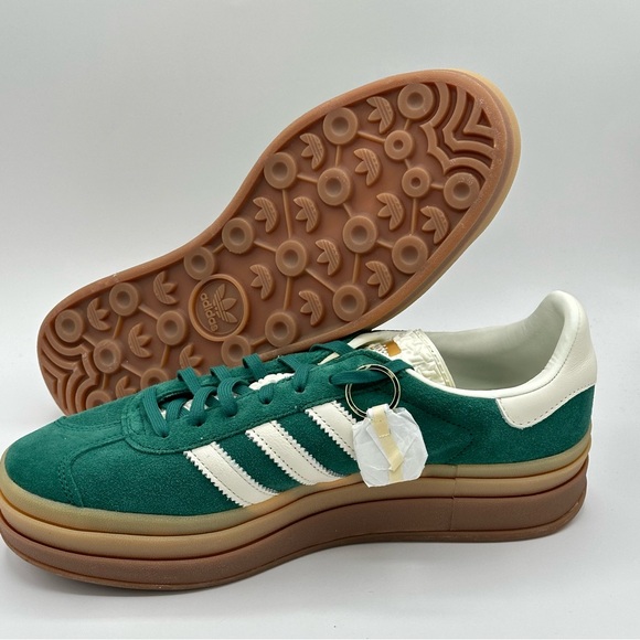 Adidas Women's Sz 10.5= Men 9.5 Gazelle Bold Shoes - Collegiate Green (IF7160) - Picture 5 of 10